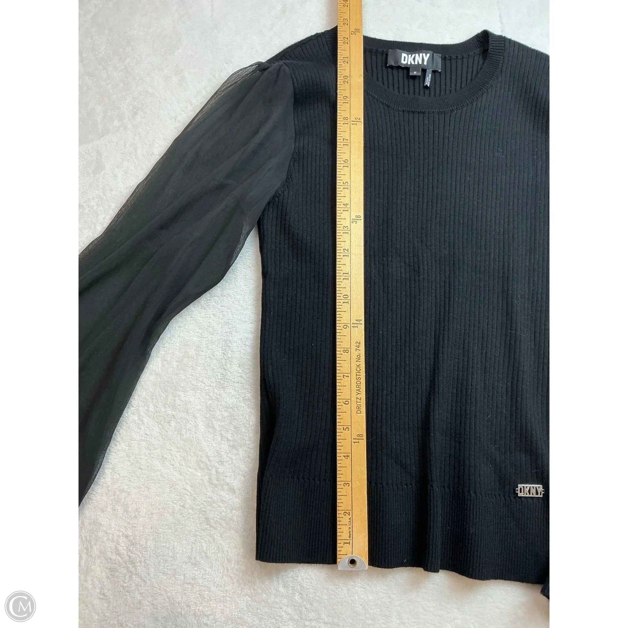 Top Long Sleeve By Dkny In Black, Size: M