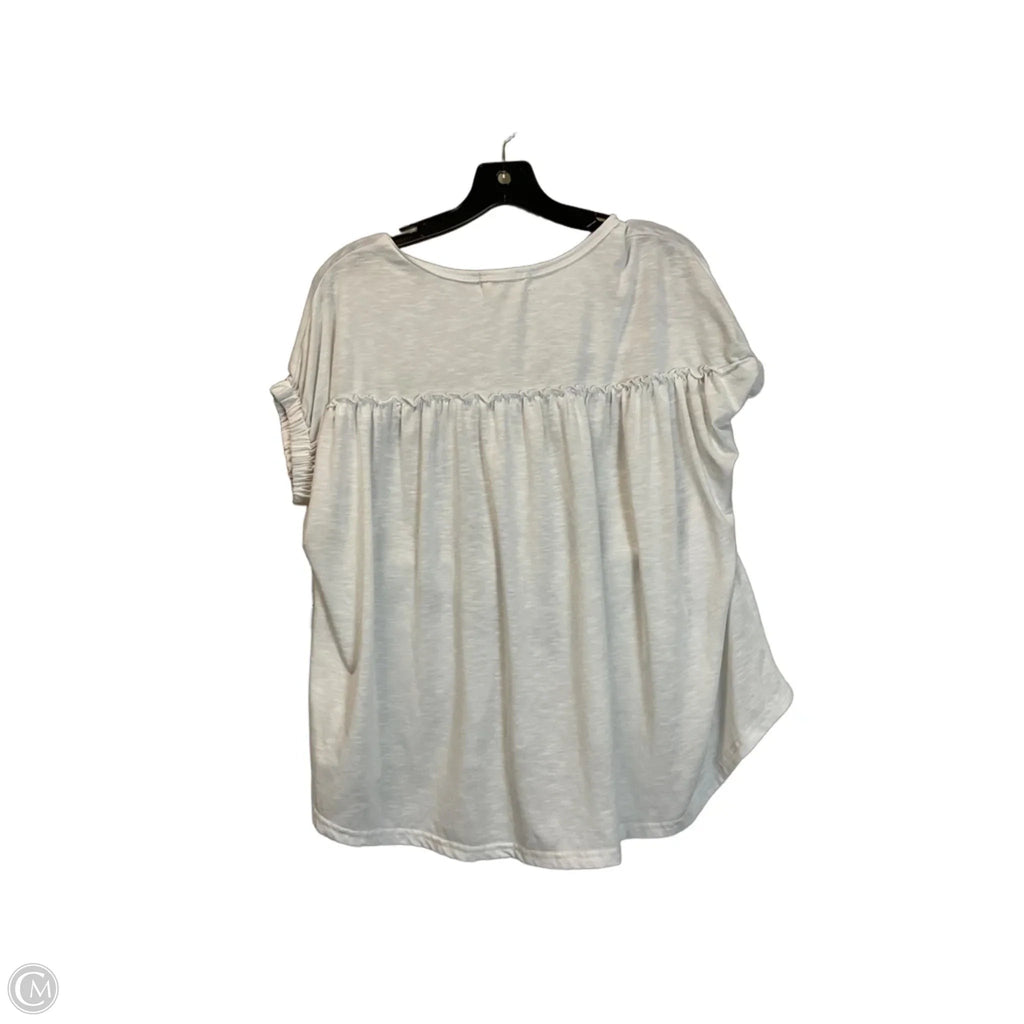 Top Short Sleeve By Almost Pink In White, Size: M