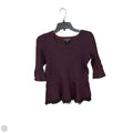 Top 3/4 Sleeve By Ann Taylor In Maroon, Size: S