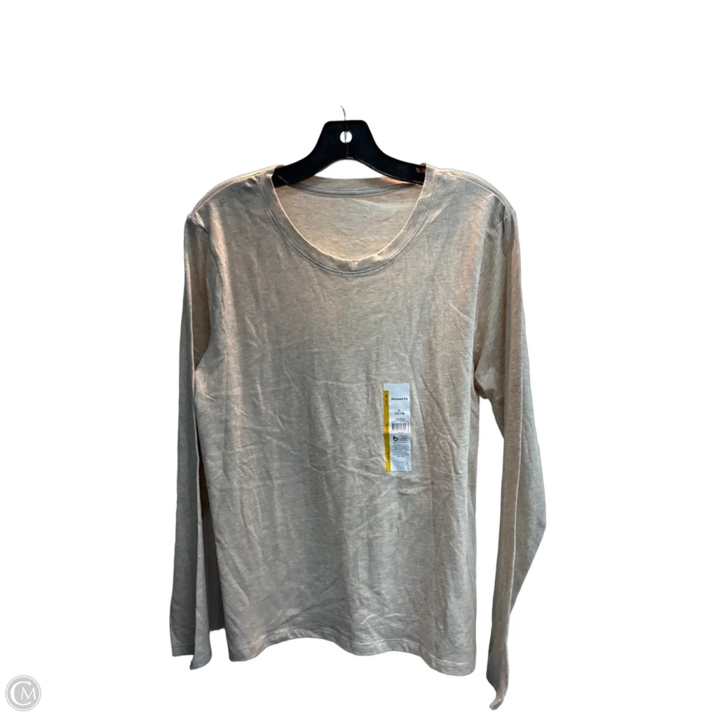 Top Long Sleeve Basic By Time And Tru In Beige, Size: L