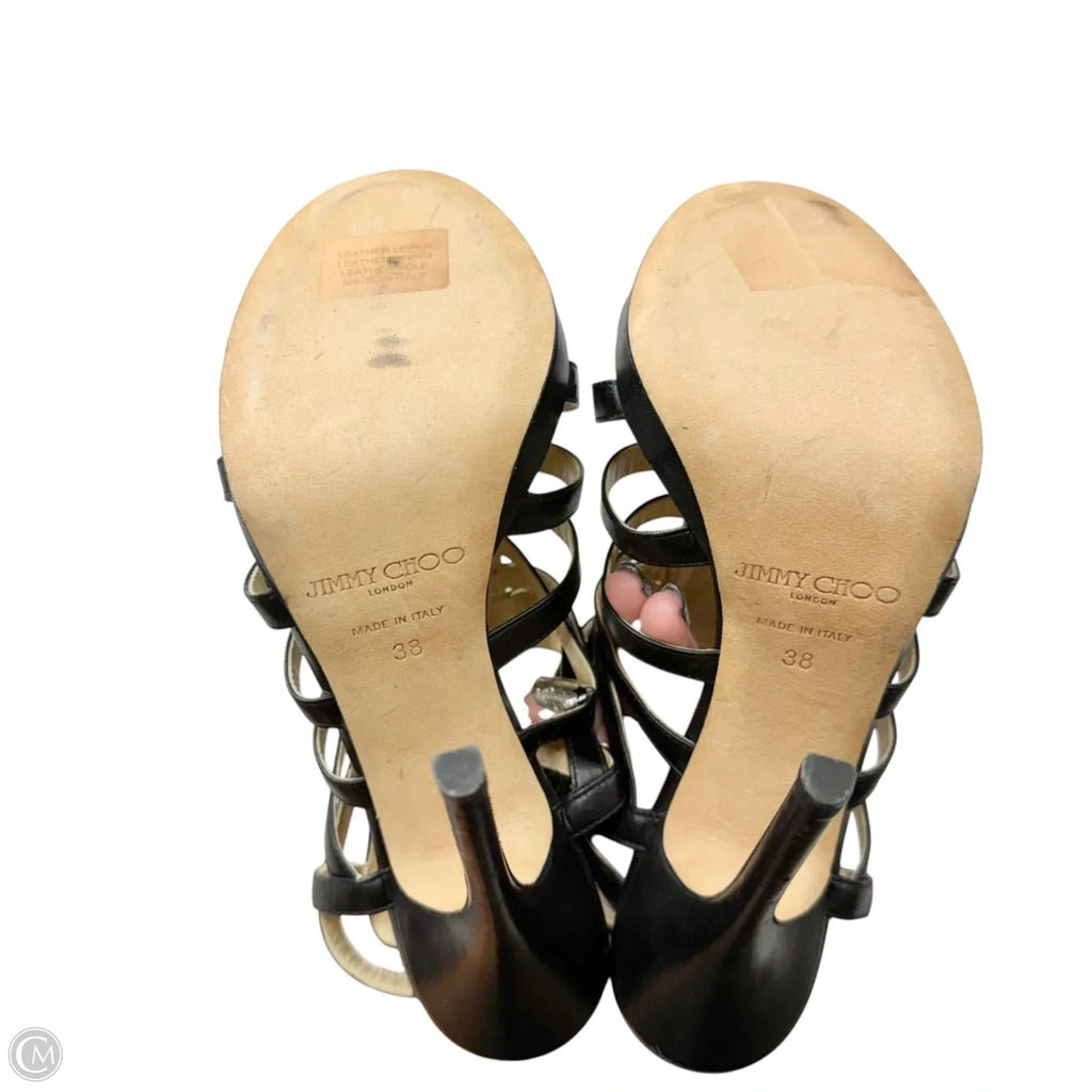 Sandals Luxury Designer By Jimmy Choo In Black, Size: 7.5