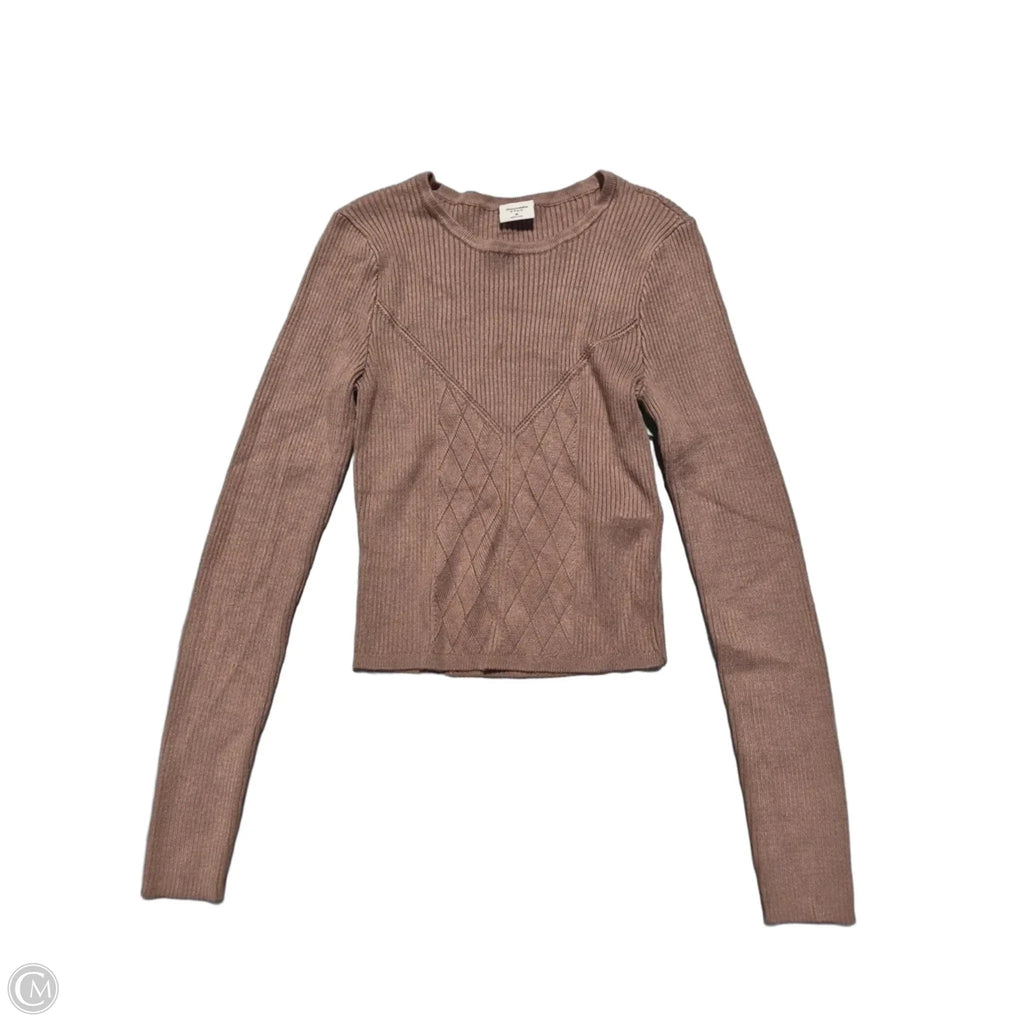 Top Long Sleeve By Abercrombie And Fitch In Brown, Size: M