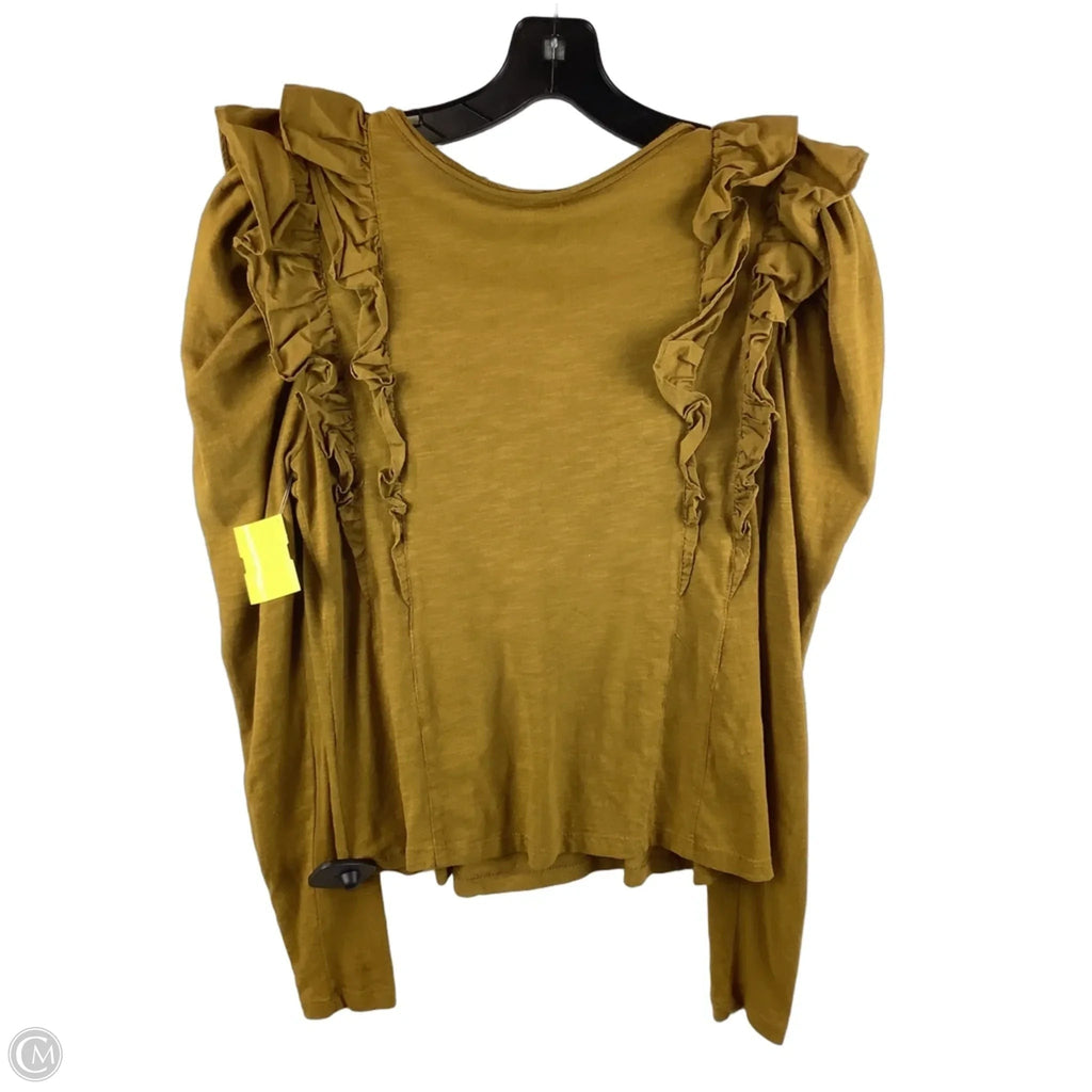 Top Long Sleeve By Anthropologie In Yellow, Size: Xs