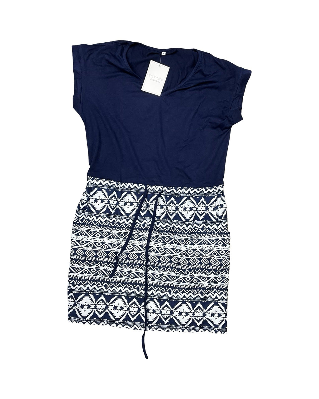Dress Casual Midi By Clothes Mentor In Blue & White, Size:L