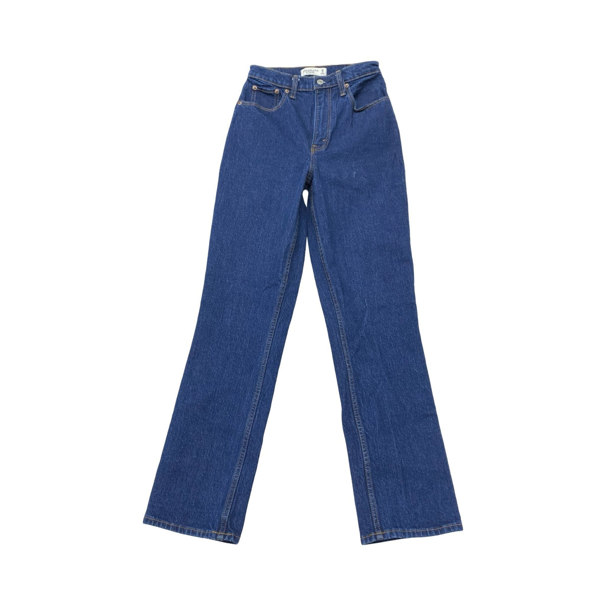 Jeans Straight By Abercrombie And Fitch In Blue Denim, Size:0