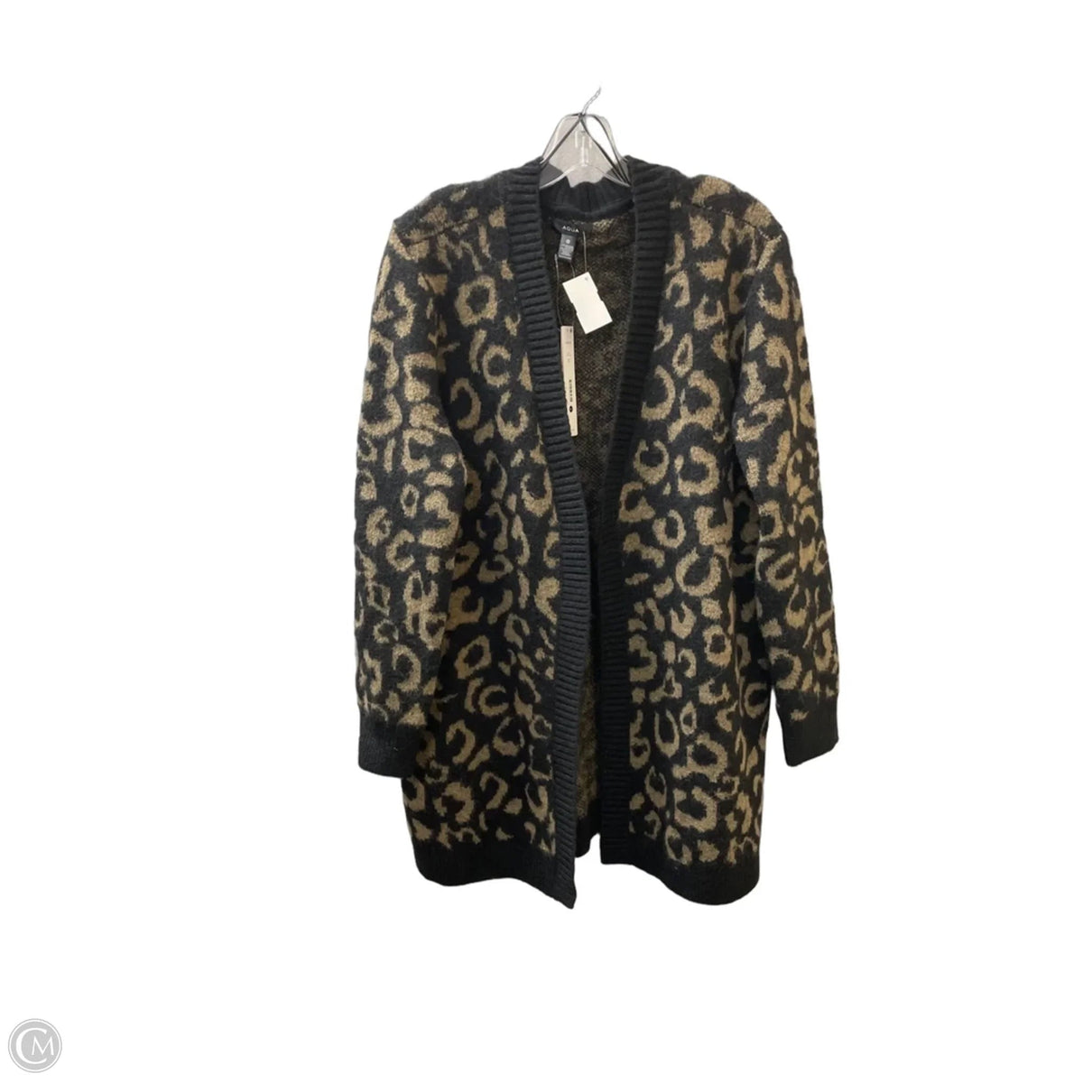 Sweater Cardigan By Aqua In Animal Print, Size: Xl