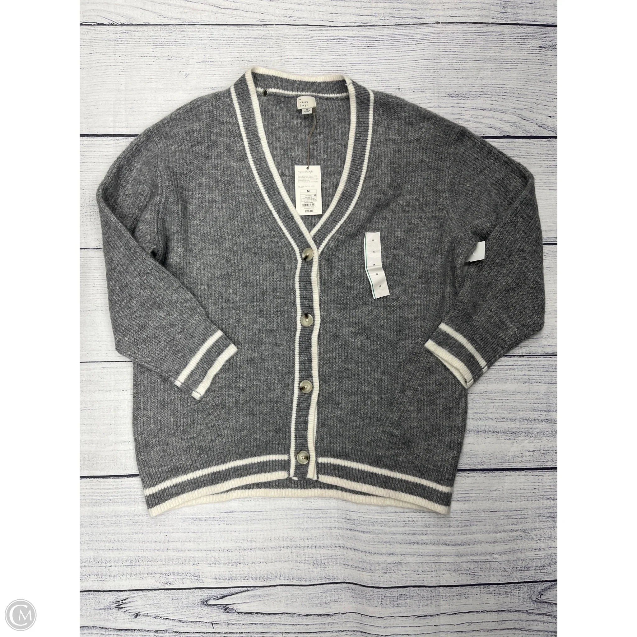 Sweater Cardigan By A New Day In Grey, Size: M