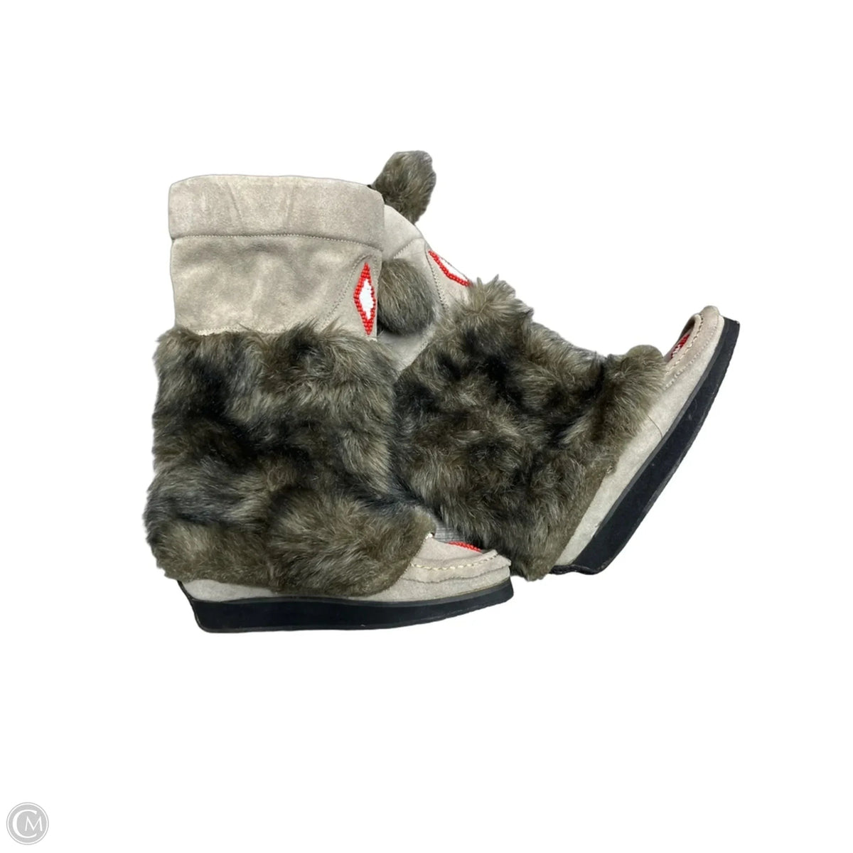 Boots Snow By Steve Madden In Grey & Red, Size: 6