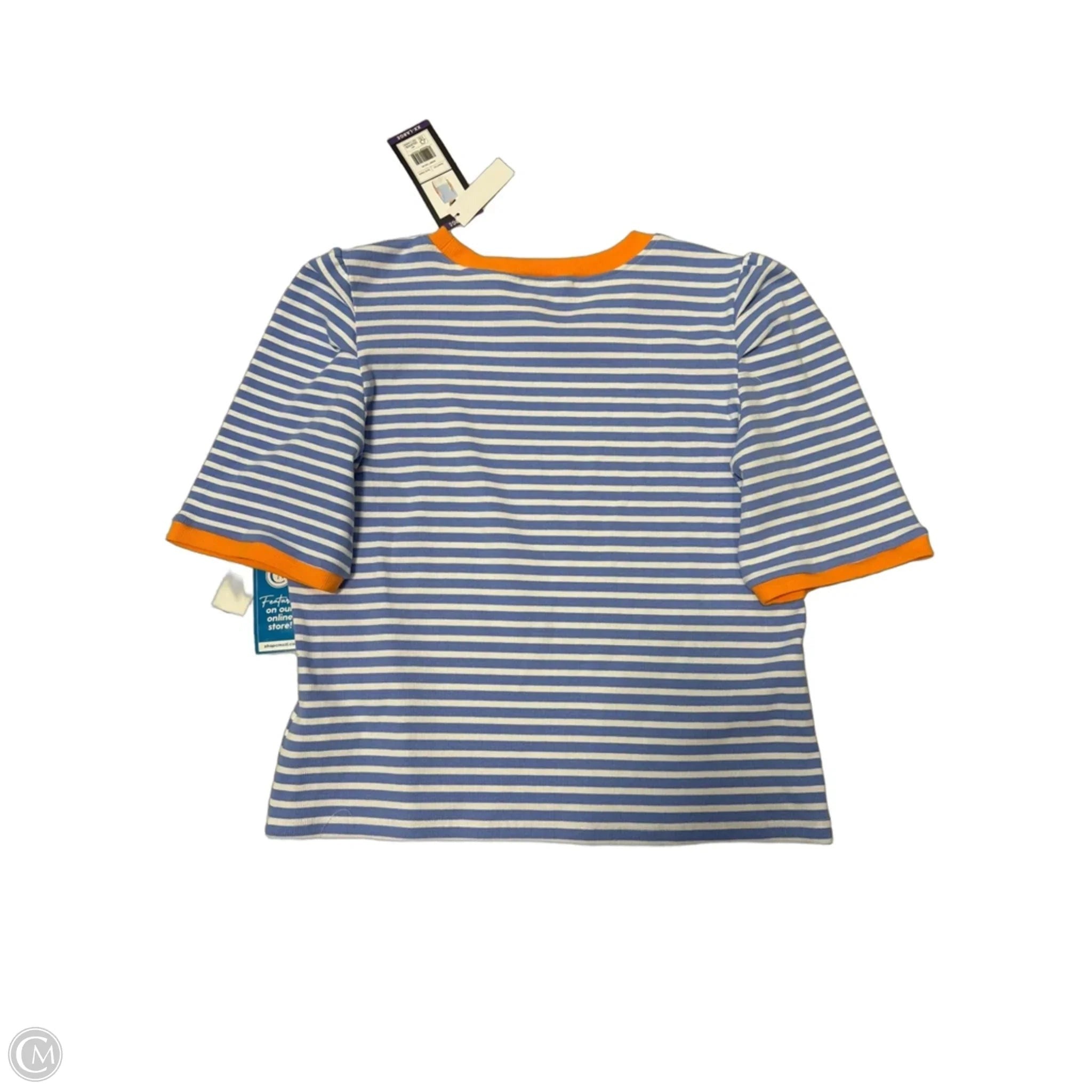 New! Top Short Sleeve Designer By Rebecca Minkoff In Striped Pattern, Size: Xxl