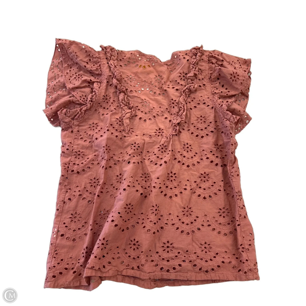 Top Short Sleeve By Nicole Miller In Mauve, Size: S