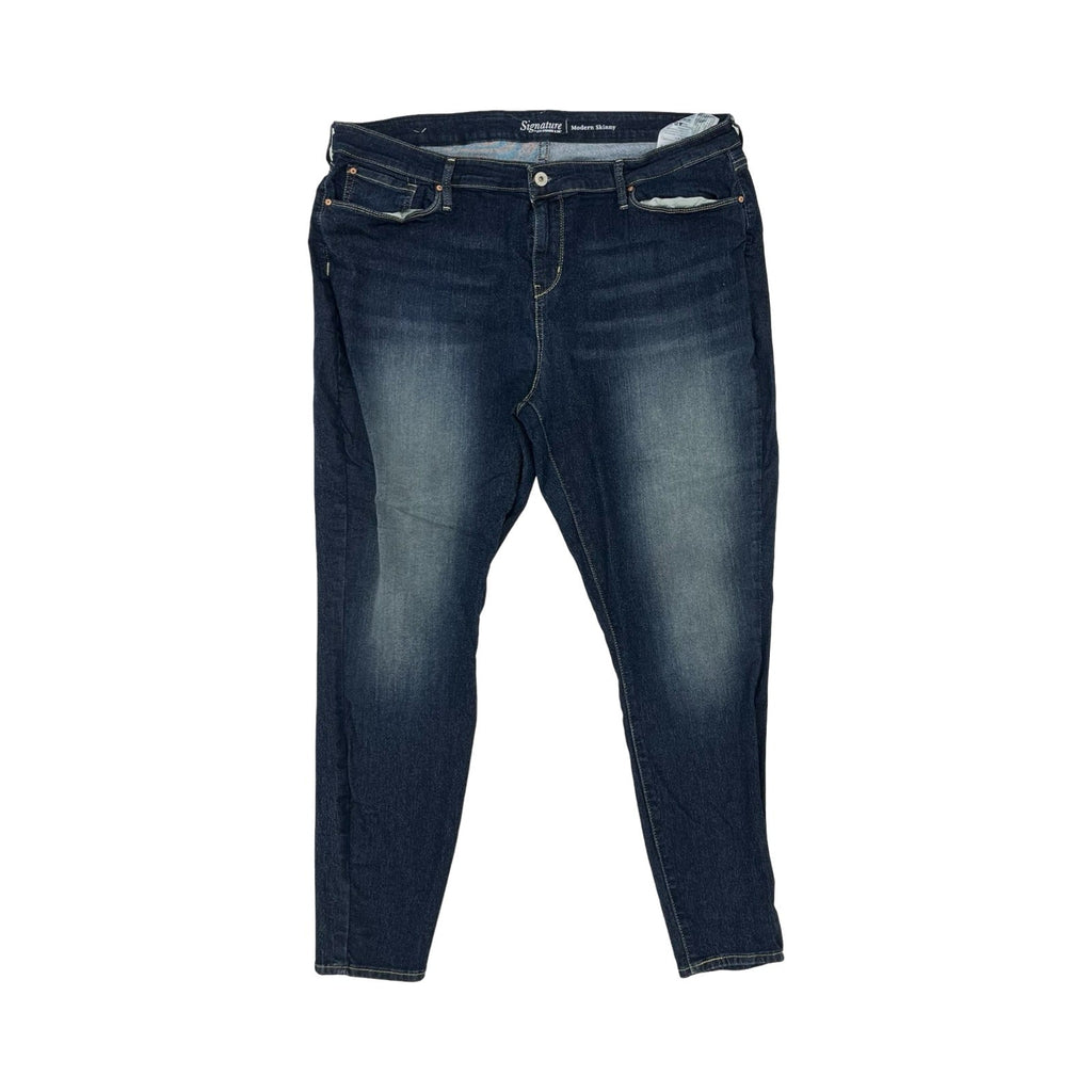 Jeans Skinny By Levis Signature In Blue Denim, Size:20