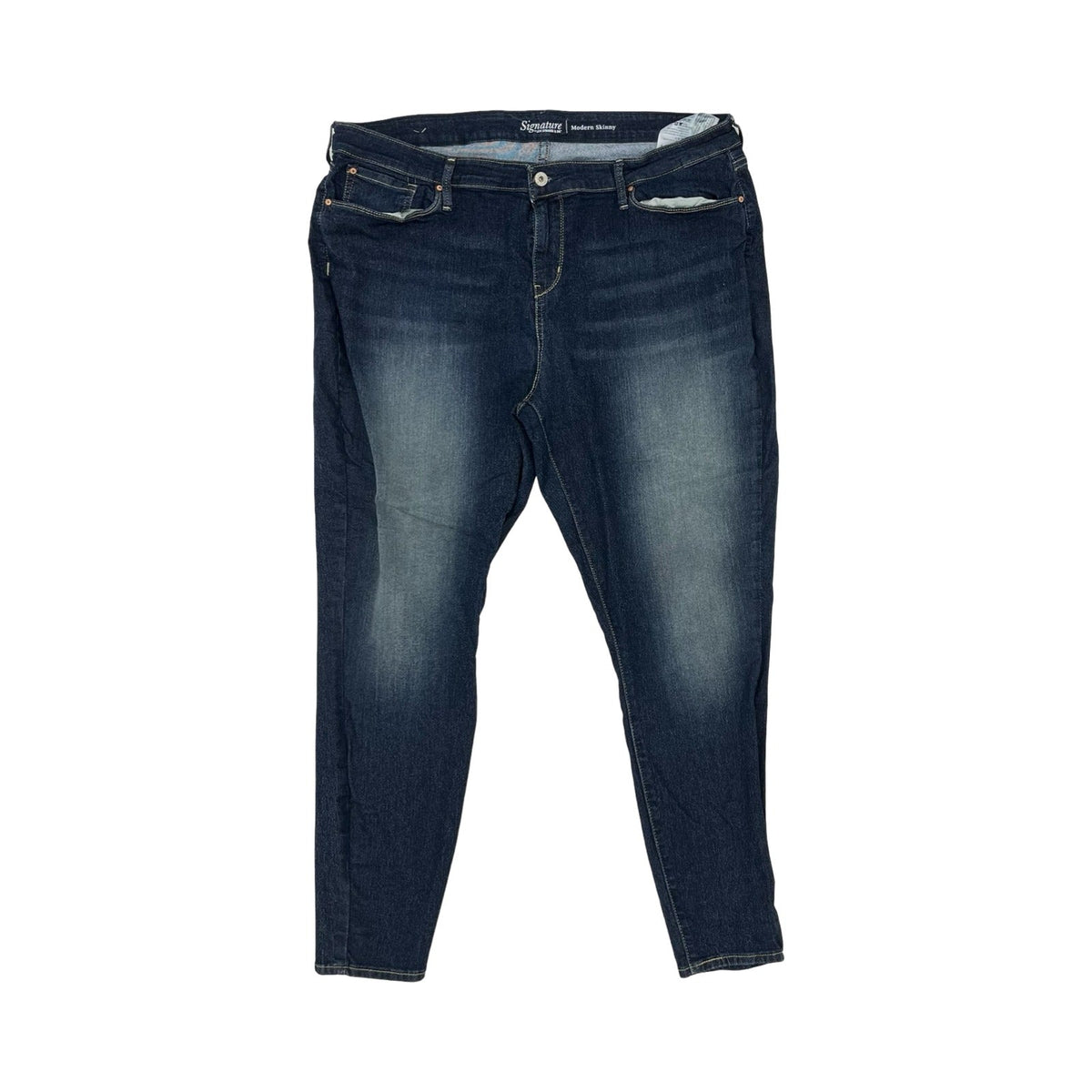 Jeans Skinny By Levis Signature In Blue Denim, Size:20