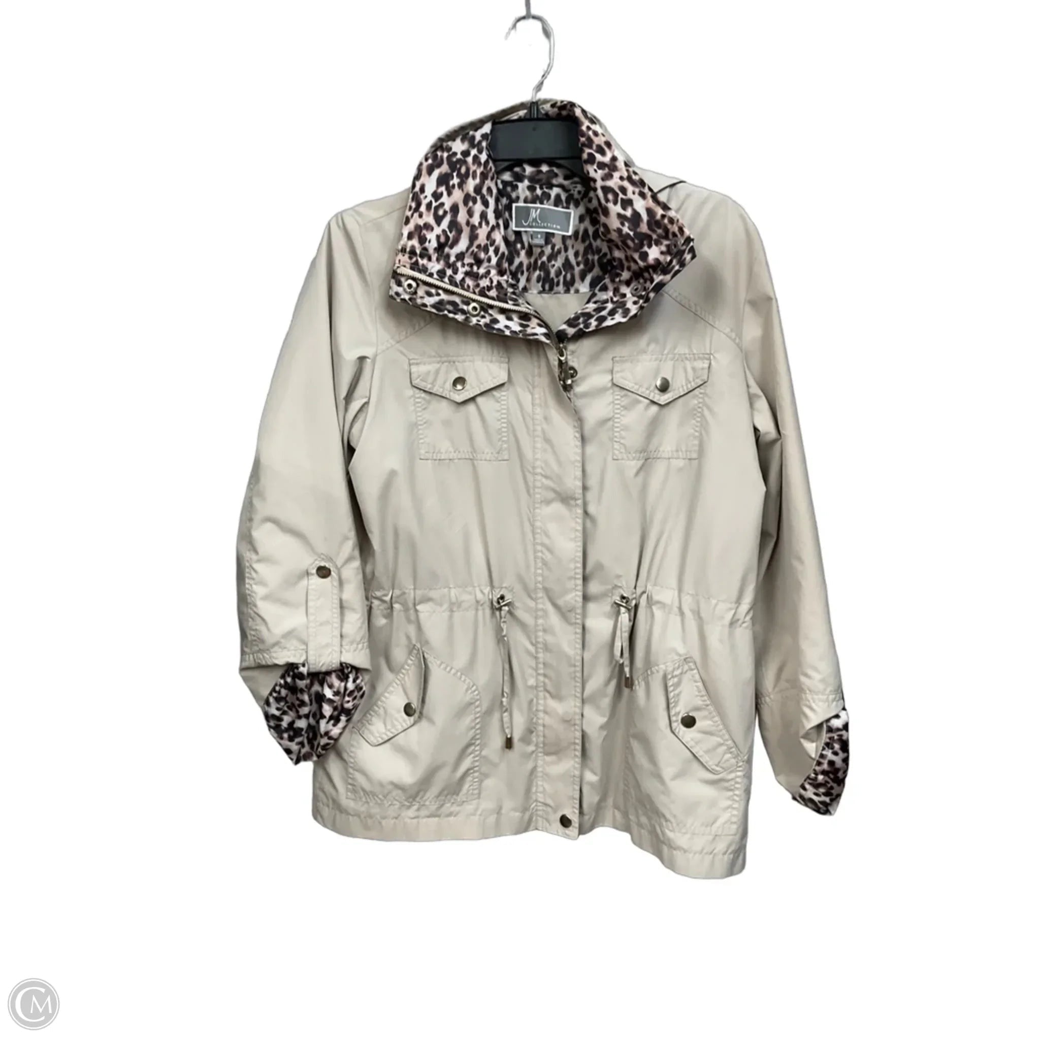 Coat Raincoat By Jm Collections In Tan, Size: S