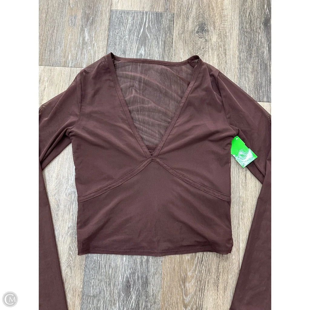 Top Long Sleeve By Abercrombie And Fitch In Brown, Size: Xs