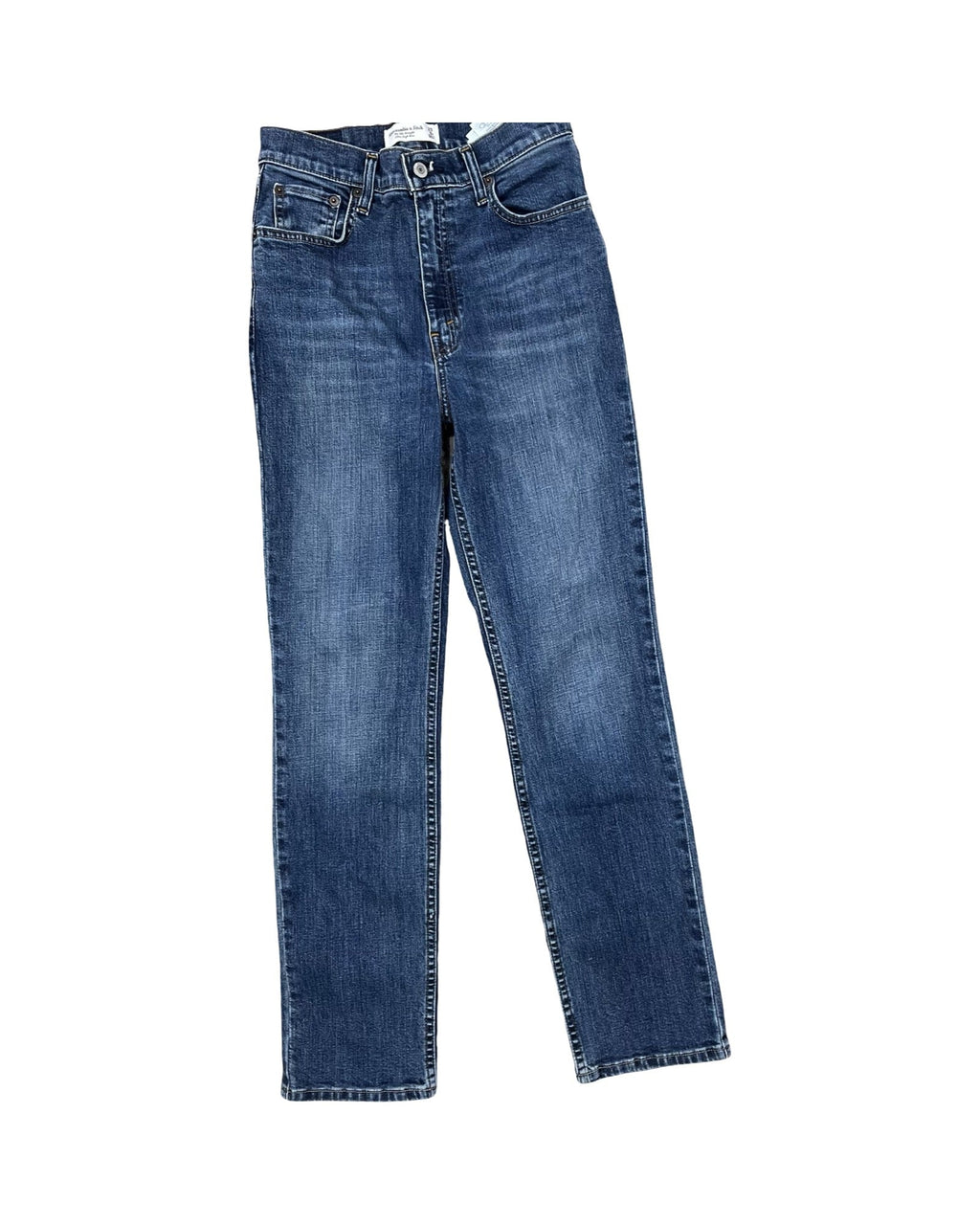 Jeans Straight By Abercrombie And Fitch In Blue Denim, Size:0