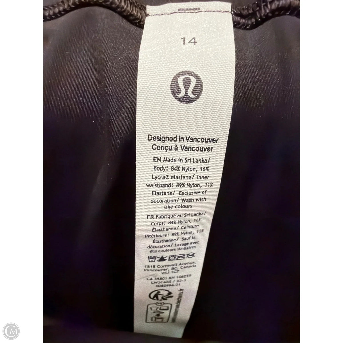 Athletic Leggings By Lululemon In Black, Size: 14