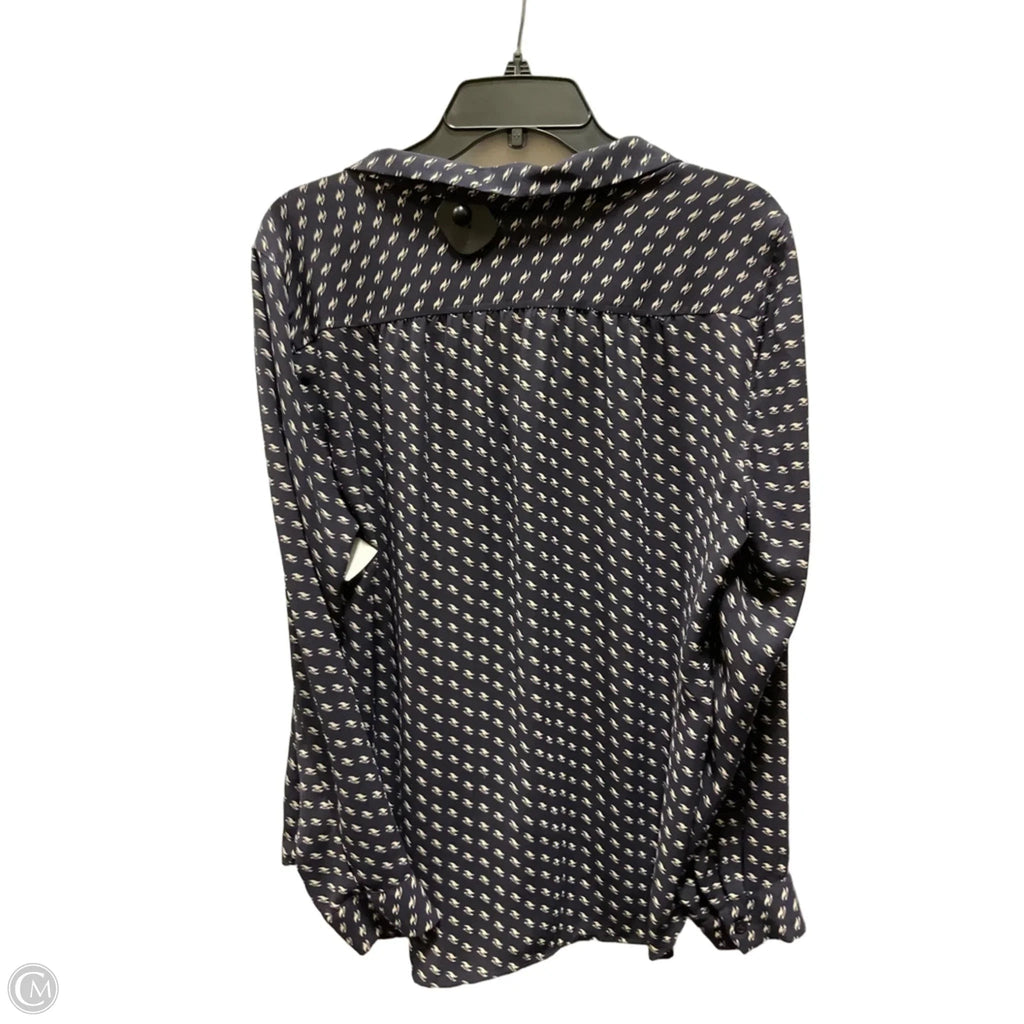 Blouse Long Sleeve By Loft In Navy, Size: L