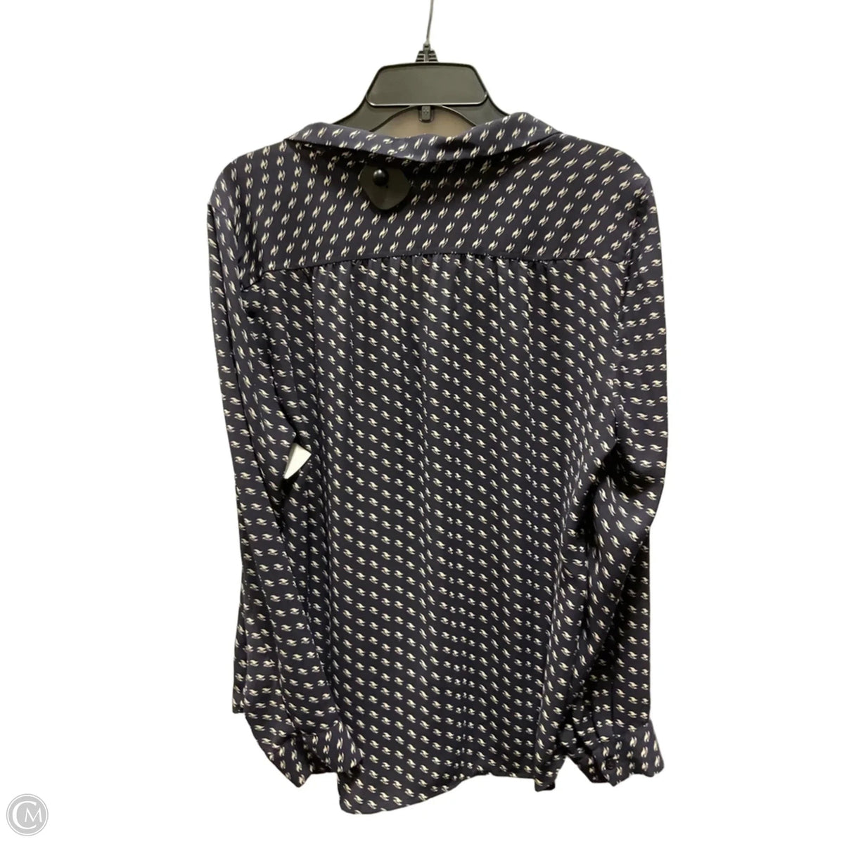 Blouse Long Sleeve By Loft In Navy, Size: L