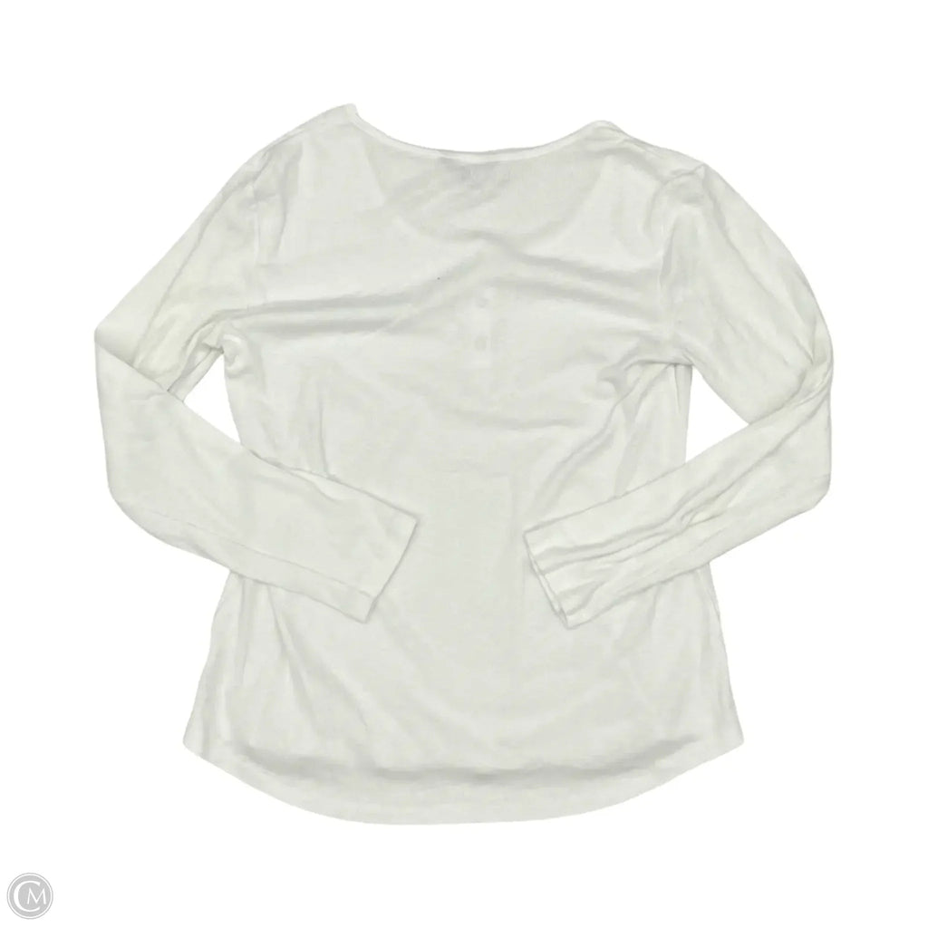 Top Long Sleeve By Eddie Bauer In White, Size: L