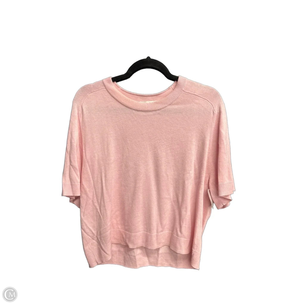 Top Short Sleeve By Abercrombie And Fitch In Pink, Size: L