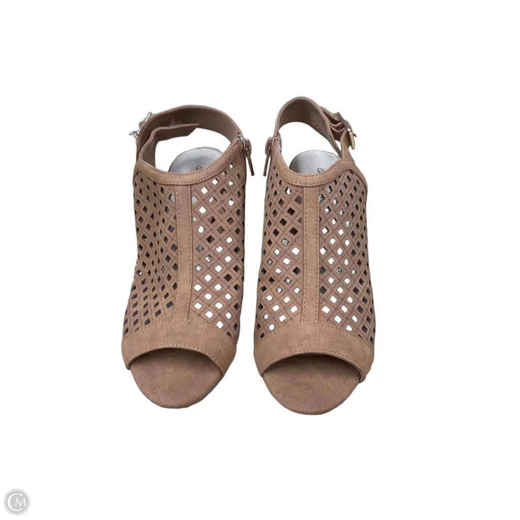 Sandals Heels Block By Easy Spirit In Brown, Size: 7.5