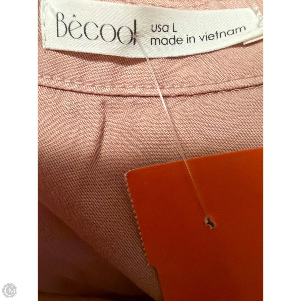 Top Sleeveless By Be Cool In Peach, Size: L