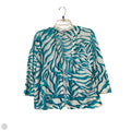 Cardigan By Chicos In Blue & White, Size: 0