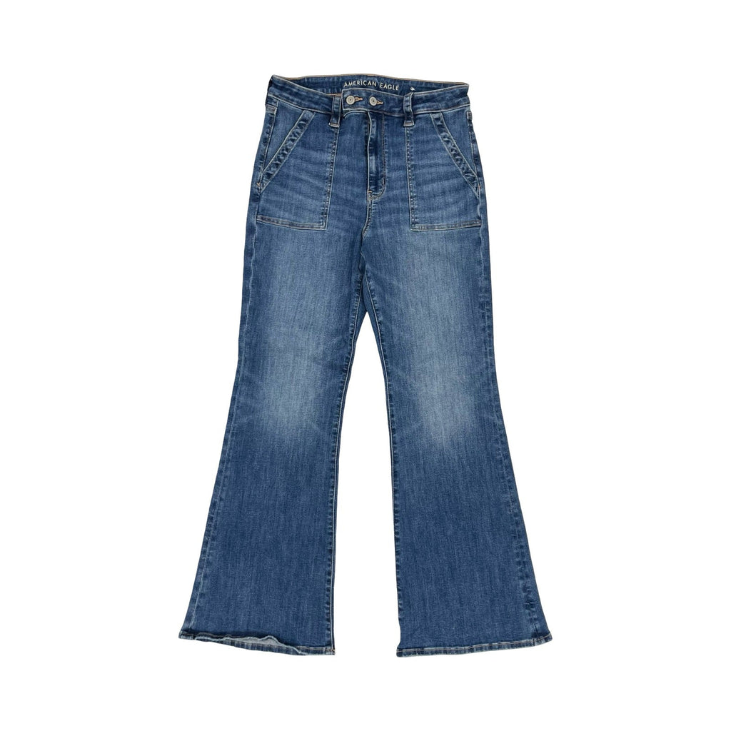 Jeans Flared By American Eagle In Blue Denim, Size:12