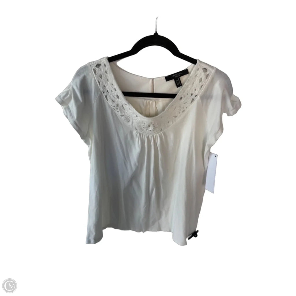 Top Short Sleeve Designer By Max Mara In White, Size: Xl
