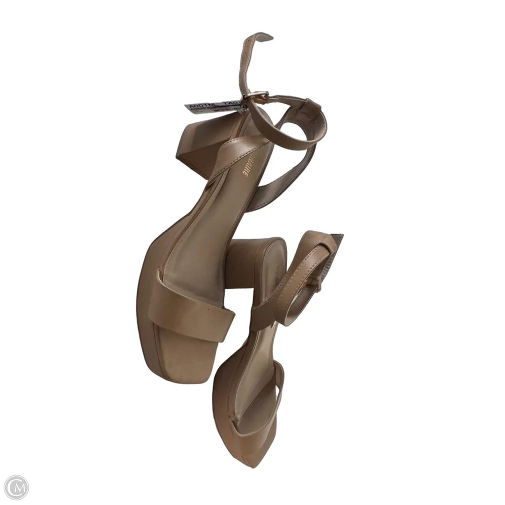 Sandals Heels Block By Cushionaire In Tan, Size: 9