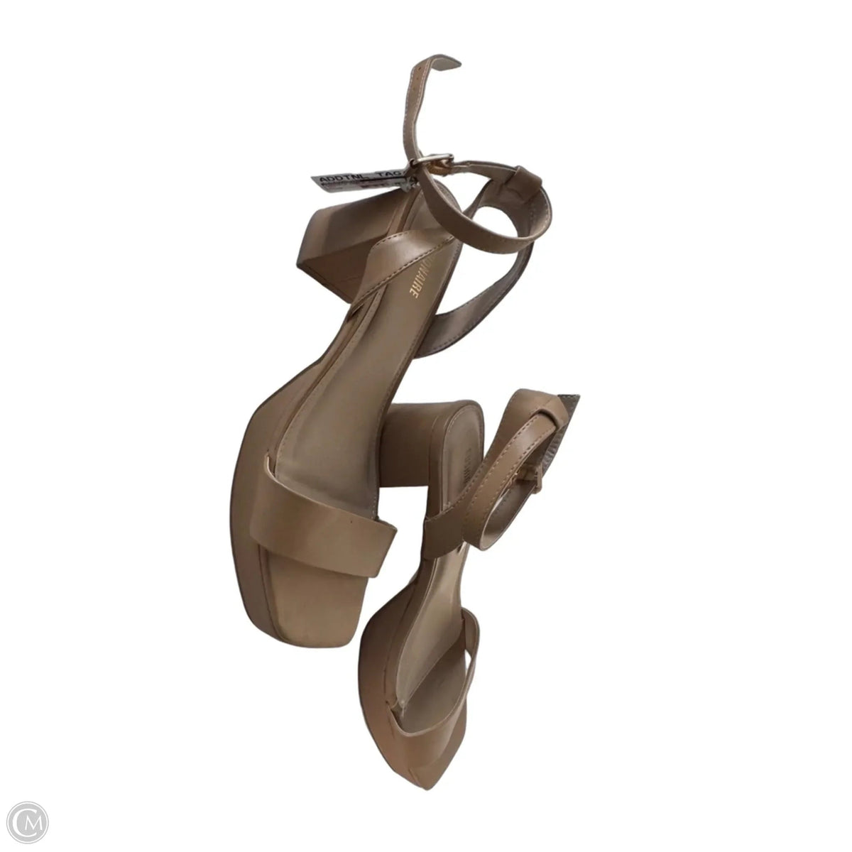 Sandals Heels Block By Cushionaire In Tan, Size: 9