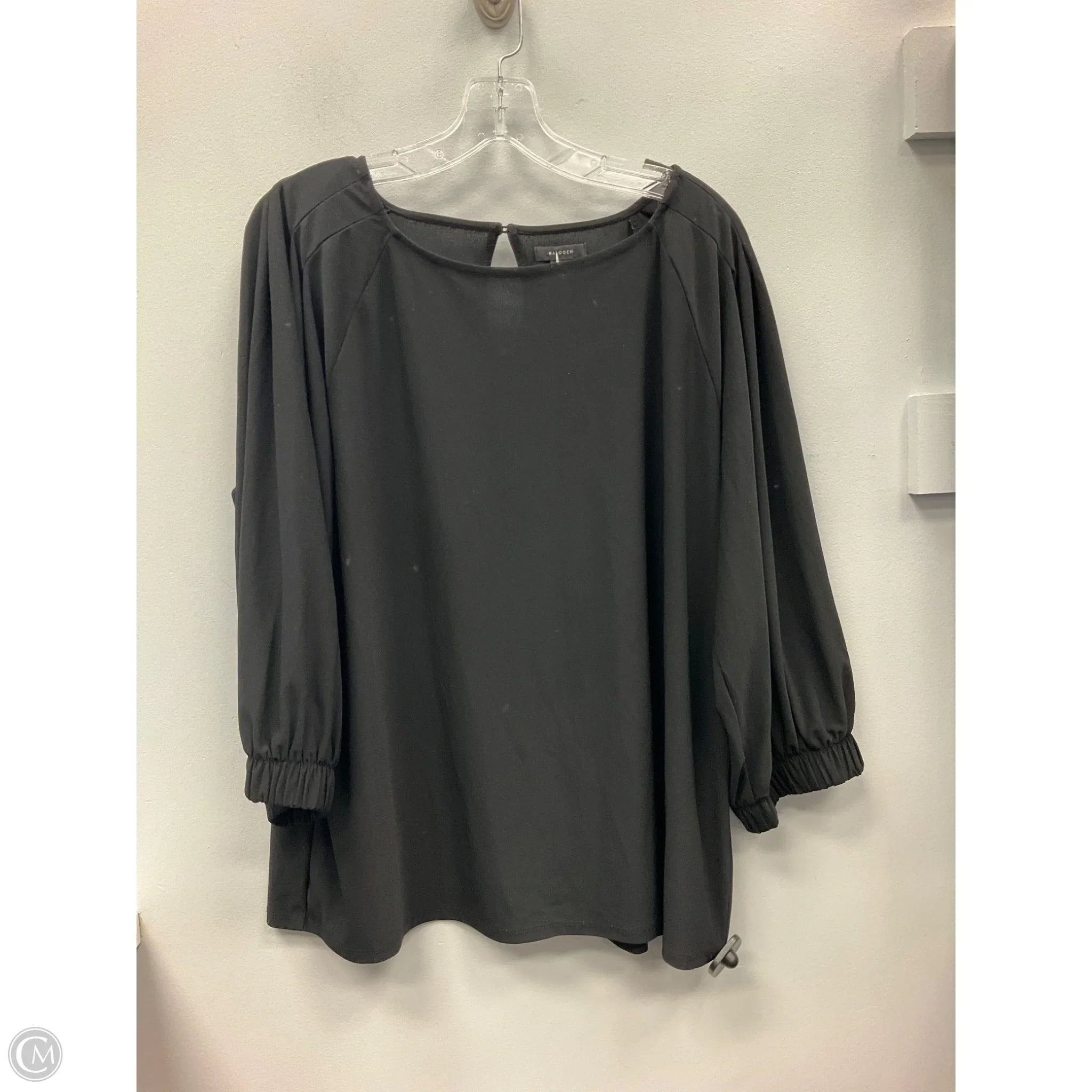 Top Long Sleeve By Halogen In Black, Size: Xl