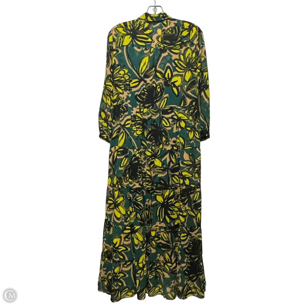 Dress Casual Maxi By Zara In Green & Yellow, Size: S