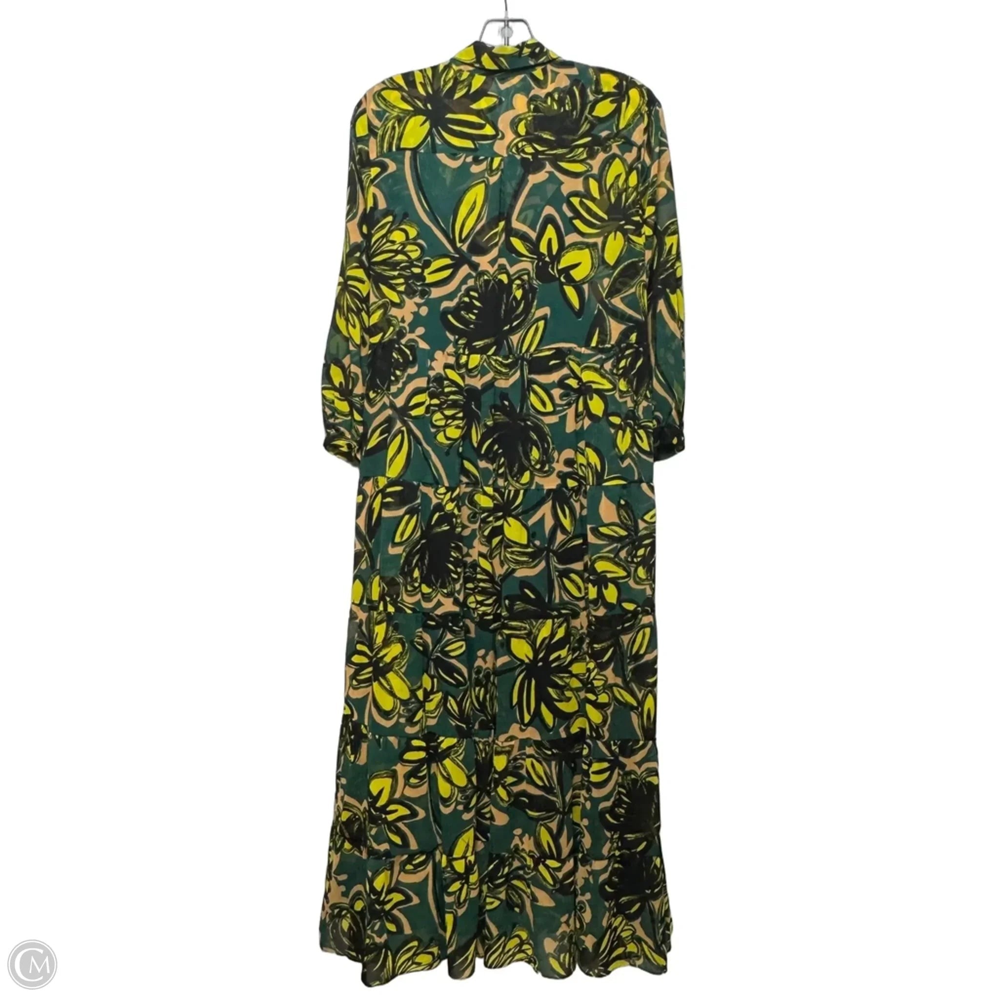 Dress Casual Maxi By Zara In Green & Yellow, Size: S