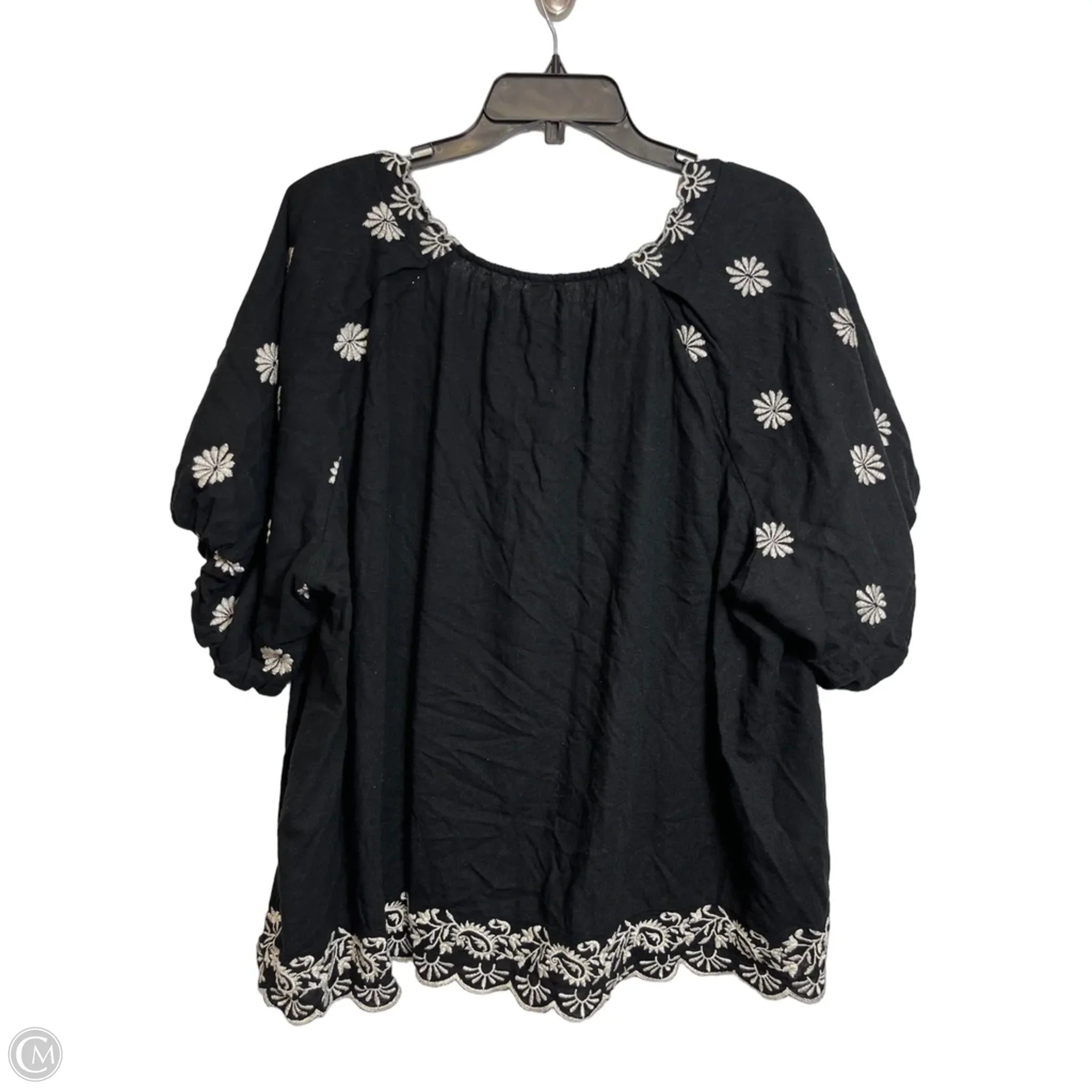Top 3/4 Sleeve By Torrid In Black, Size: 3x