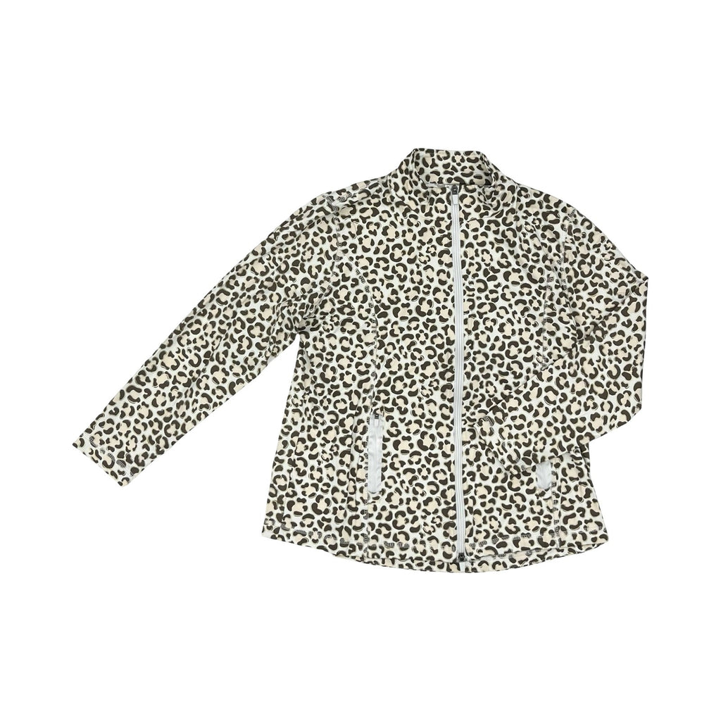 Athletic Jacket By Lulu B In Leopard Print, Size:L