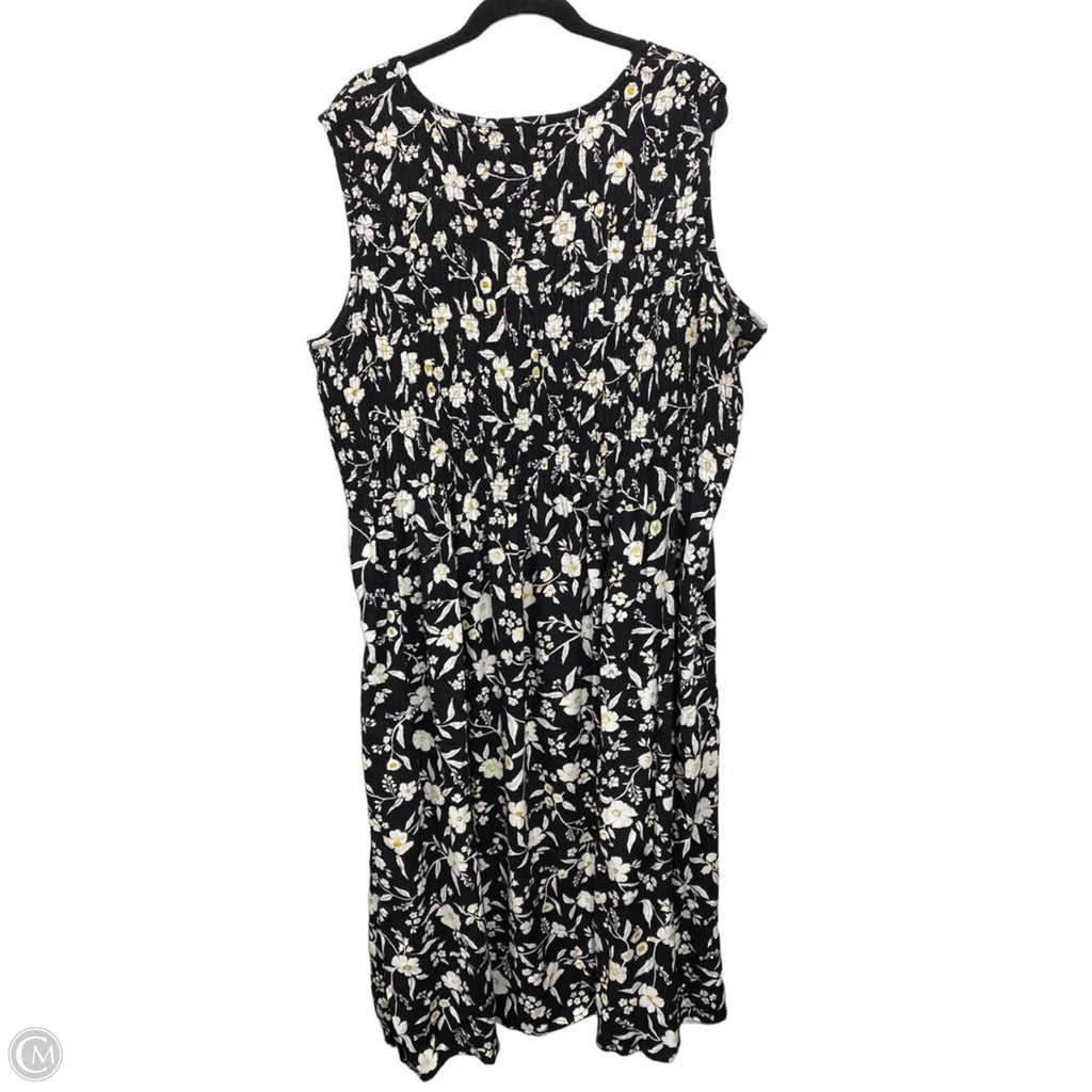 Dress Casual Midi By Croft And Barrow In Black & White, Size: 3x