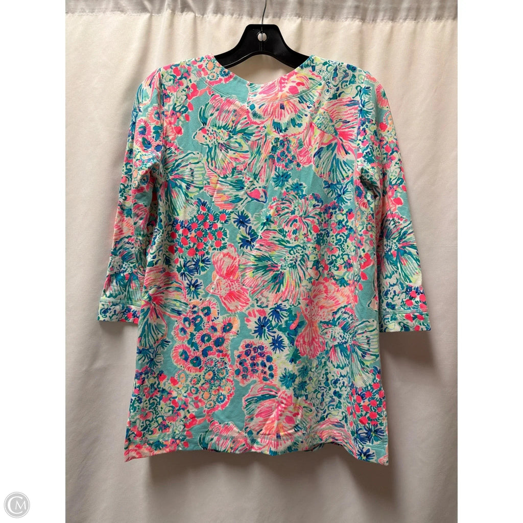 Top 3/4 Sleeve Designer By Lilly Pulitzer In Blue, Size: Xs