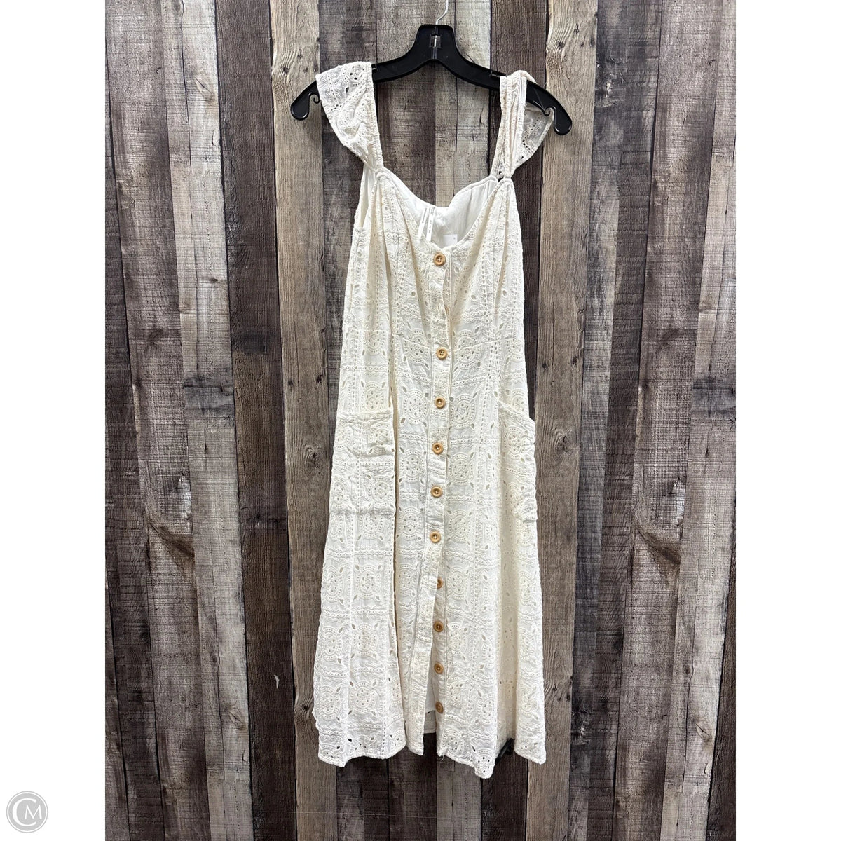 Dress Casual Midi By Anthropologie In Ivory, Size: Xs
