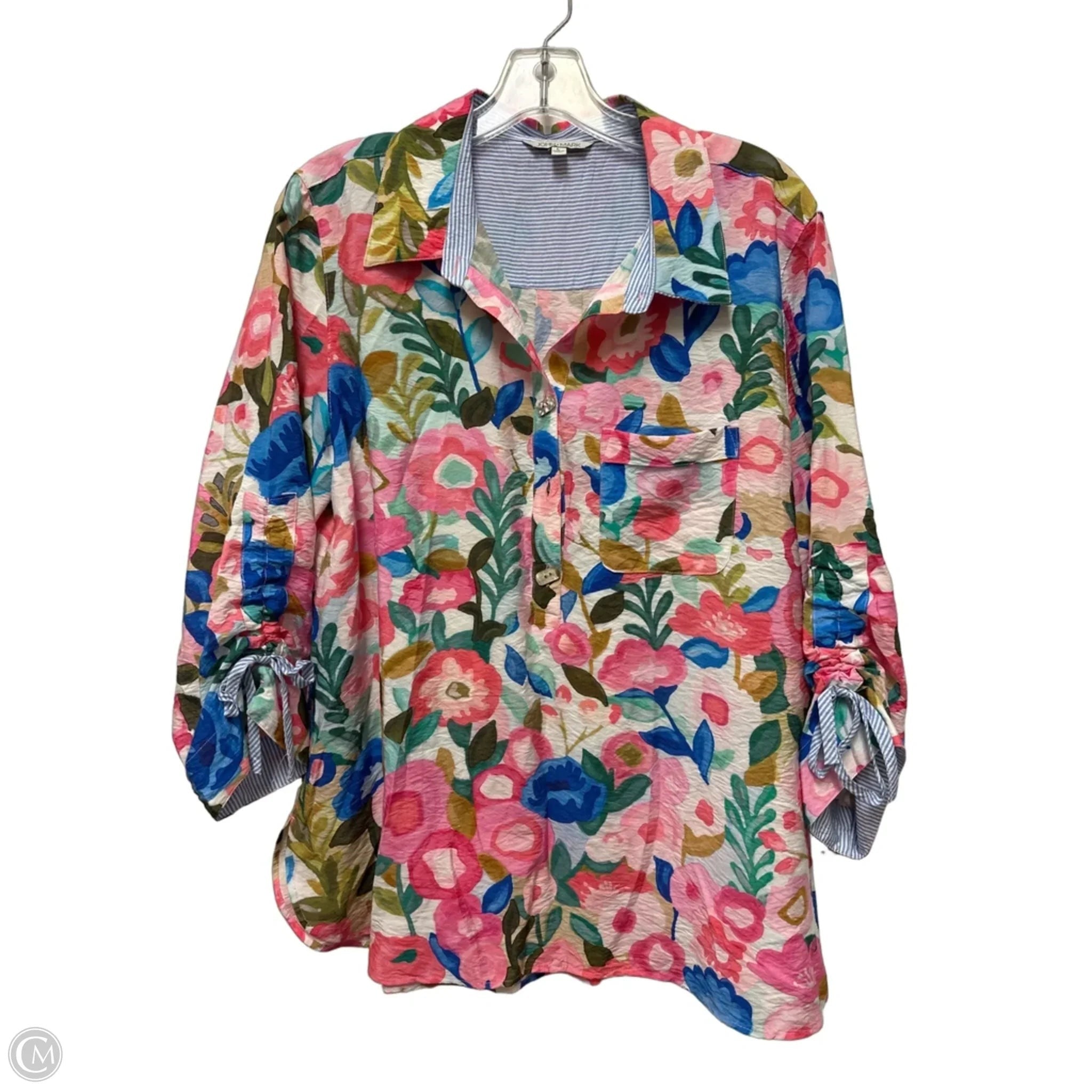 Top Long Sleeve By John Mark In Floral Print, Size: L