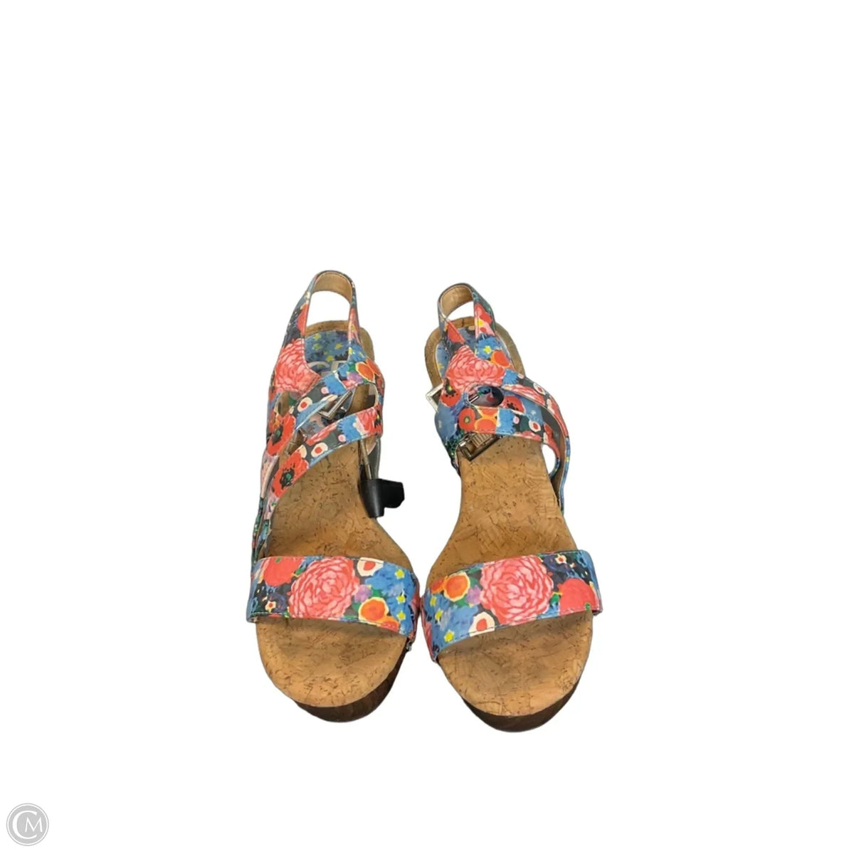 Sandals Heels Block By Gianni Bini In Floral Print, Size: 7