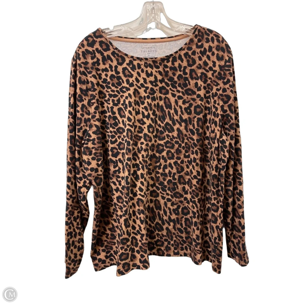 Top Long Sleeve By Talbots In Animal Print, Size: 3x