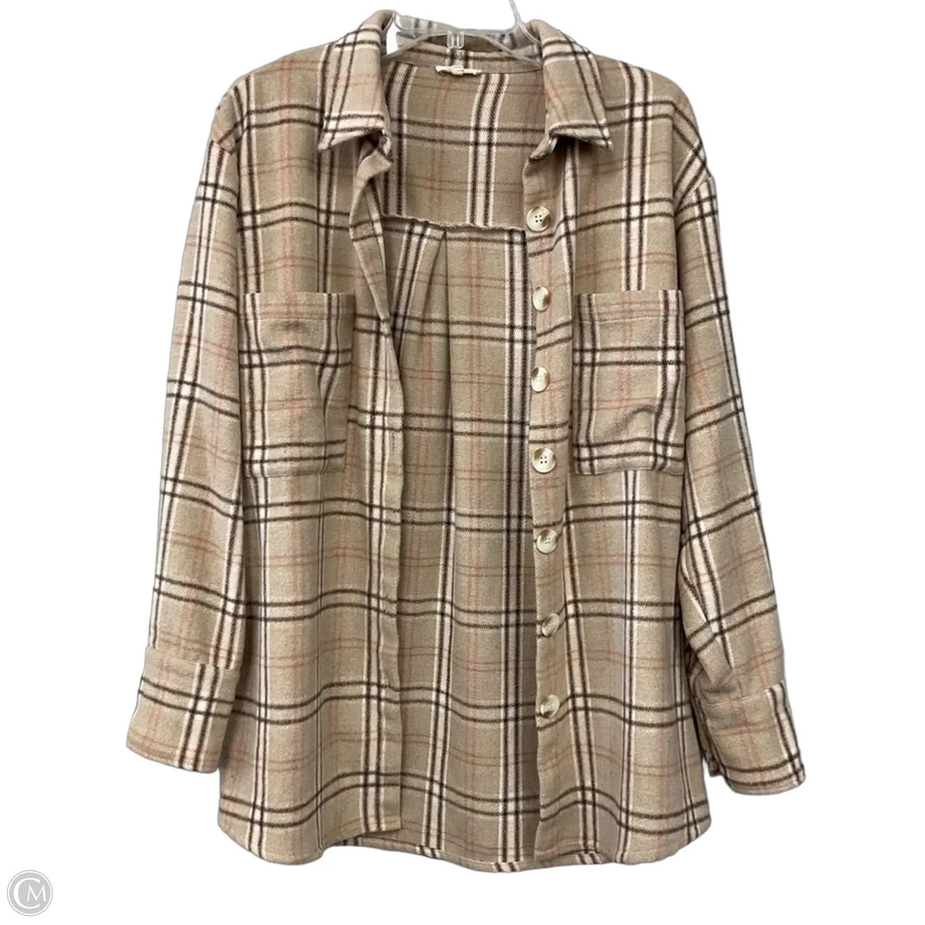 Jacket Shirt By Jodifl In Plaid Pattern, Size: M