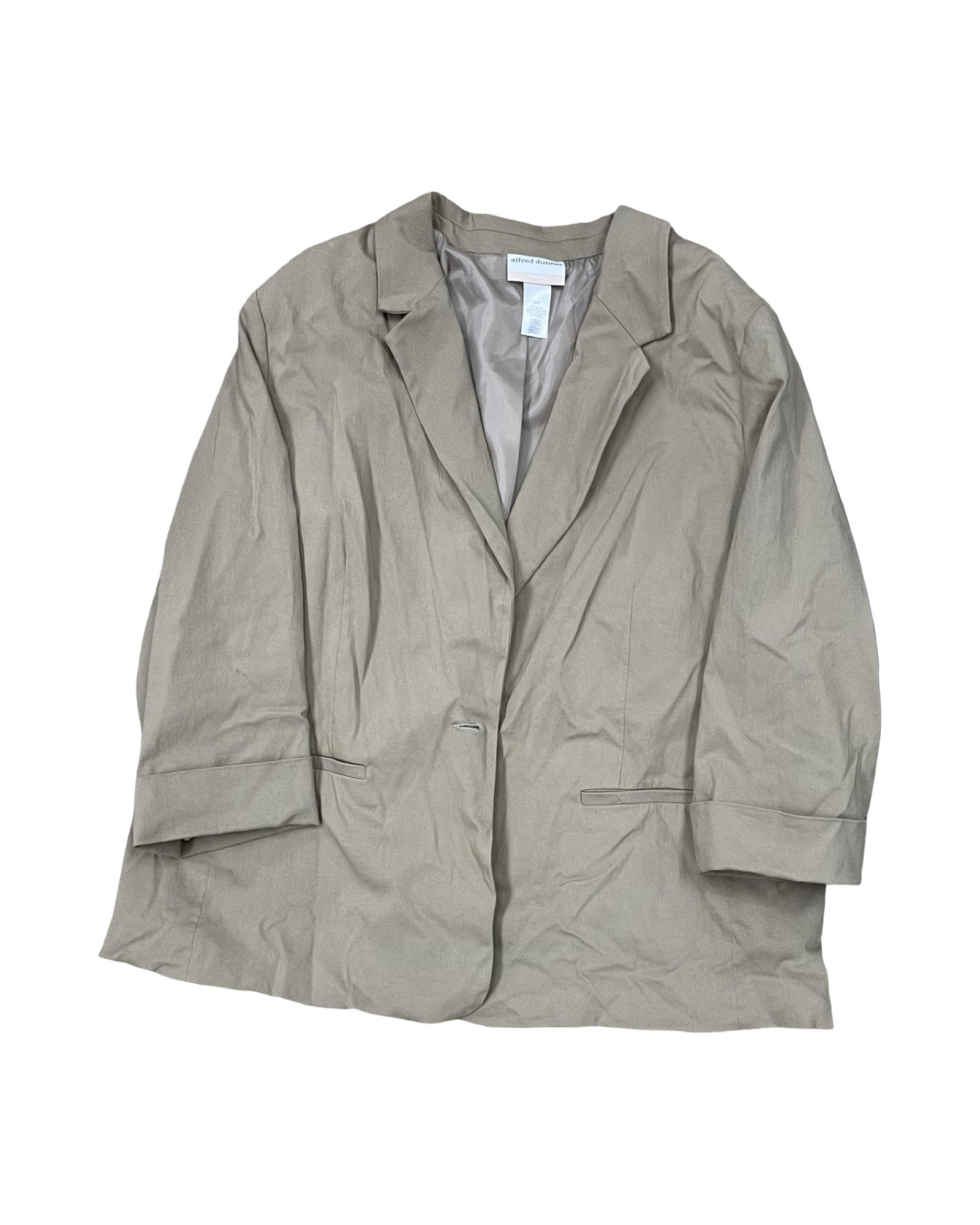 Blazer By Alfred Dunner In Tan, Size:Xl