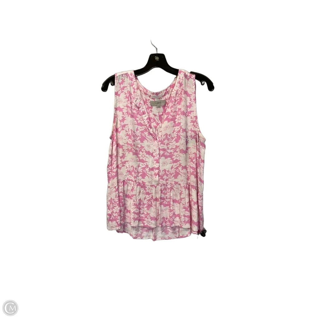 Top Sleeveless Basic By Loft In Pink, Size: M