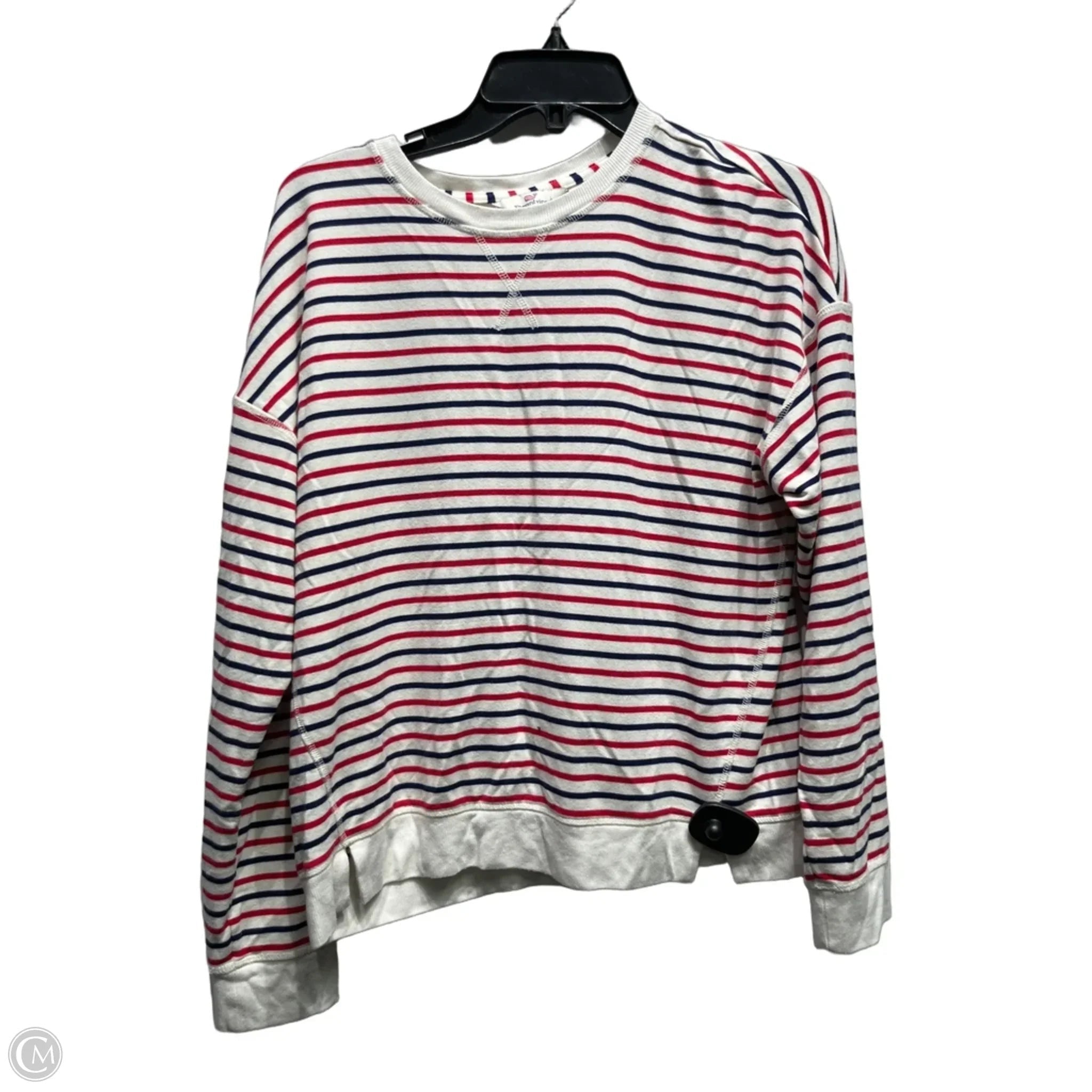 Top Long Sleeve By Vineyard Vines In Blue & Red & White, Size: M