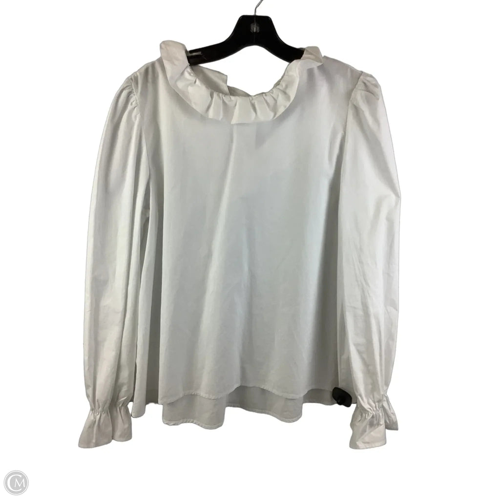 Top Long Sleeve By Mazik In White, Size: L
