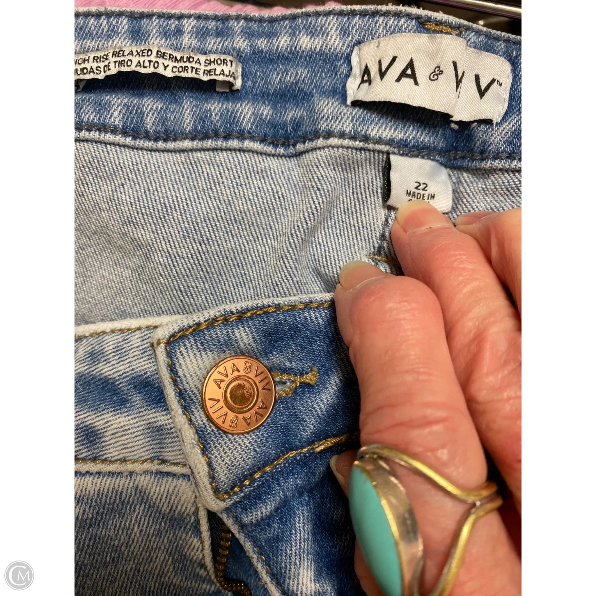 Shorts By Ava & Viv In Blue Denim, Size: 22