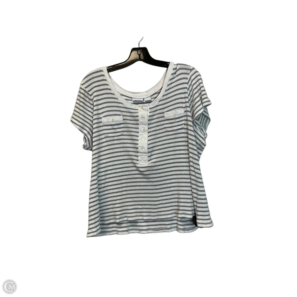 Top Short Sleeve Basic By Kim Rogers In Striped Pattern, Size: Xl