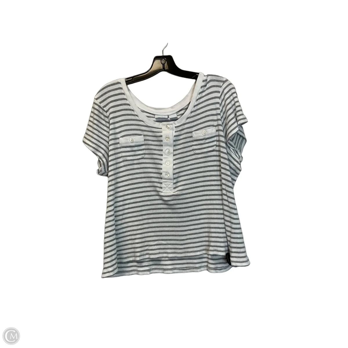 Top Short Sleeve Basic By Kim Rogers In Striped Pattern, Size: Xl